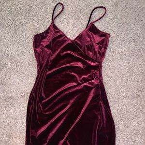 Velvet ruched dress